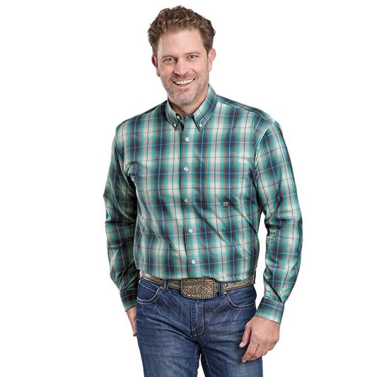 Men's Roper Long Sleeve Button Up Plaid Shirt 