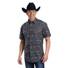 Men's Roper Short Sleeve Black Allover Printed Snap Shirt 03-002-0064-0330
