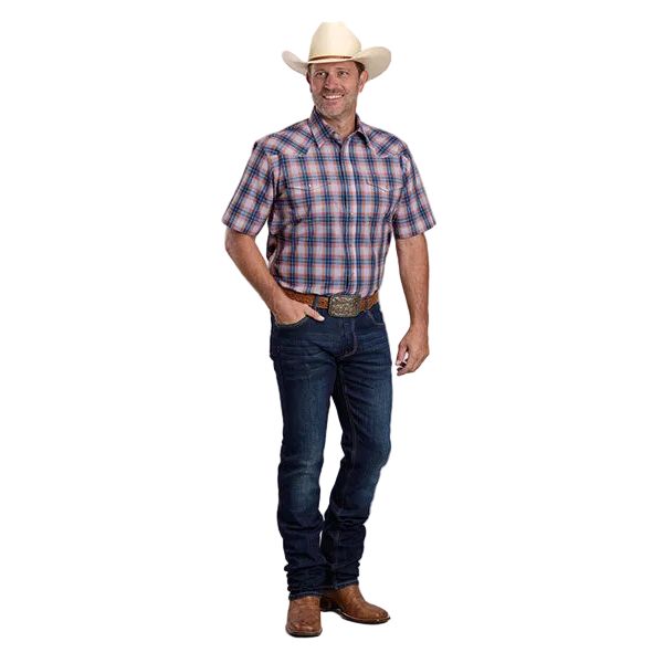 Men's Roper Short Sleeve Plaid Snap Up Shirt 03-002-0278-4057