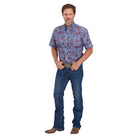 Men's Roper Short Sleeve Amarillo Allover Shirt 03-002-0326-4036 - Crazy House Western Wear