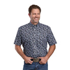 Men's Roper Short Sleeve Black Woodcut Paisley Button Up Shirt 03-002-0326-4046
