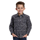 Boy's Roper Black Long Sleeve Allover Print Snap Shirt 03-030-0064-0330