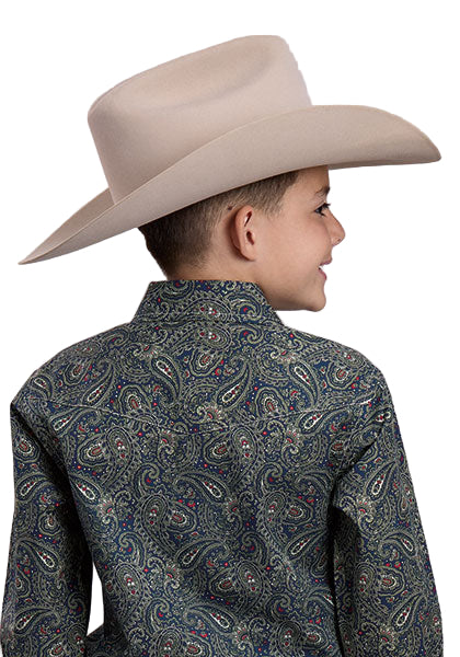 Boy's Roper Long Sleeve Amarillo Print Snap Forest Paisley Shirt 03-030-0225-1017