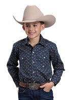 Boy's Roper Long Sleeve Amarillo Poplin Paisley Snap Shirt 03-030-0225-1102