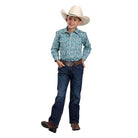 Boy's Roper Long Sleeve Turquoise Trail Paisley Snap Shirt 03-030-0225-4048
