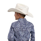 Boy's Roper Long Sleeve Blue Amarillo All Over Print Snap Shirt 03-030-0225-4050