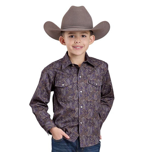 Boy's Roper Long Sleeve Amarillo Snap Allover Printed Button Up 03-030-0225-6029