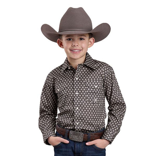 Boy's Roper Long Sleeve Amarillo Snap Allover Print 03-030-0225-6602