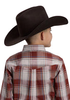 Roper Boy's Long Sleeve Red Rock Plaid Button Down Shirt 03-030-0378-6076