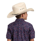 Boy's Roper Short Sleeve Blue Paisley Printed Snap Shirt 03-031-0064-0477