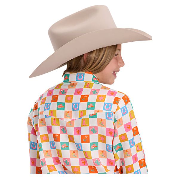 Girl's Roper Long Sleeve Related Checkers Western Shirt 03-080-0590-4082 - Crazy House Western Wear