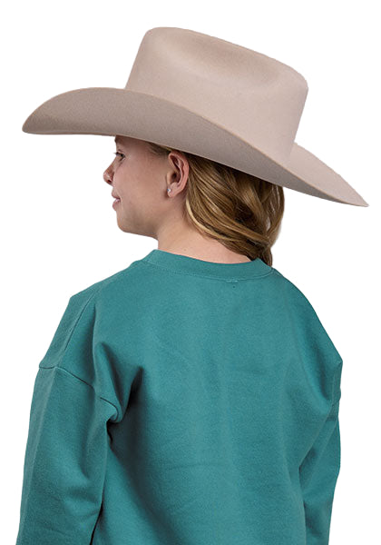 Girl's Roper Turquoise Knit Sweatshirt 03-089-0514-6172