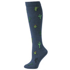 Women's Boot Doctor Navy Over the Calf Cactus Pattern Socks 0417203