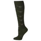 Women's Boot Doctor Brown Over The Calf Bull Skull Pattern Socks 0417802