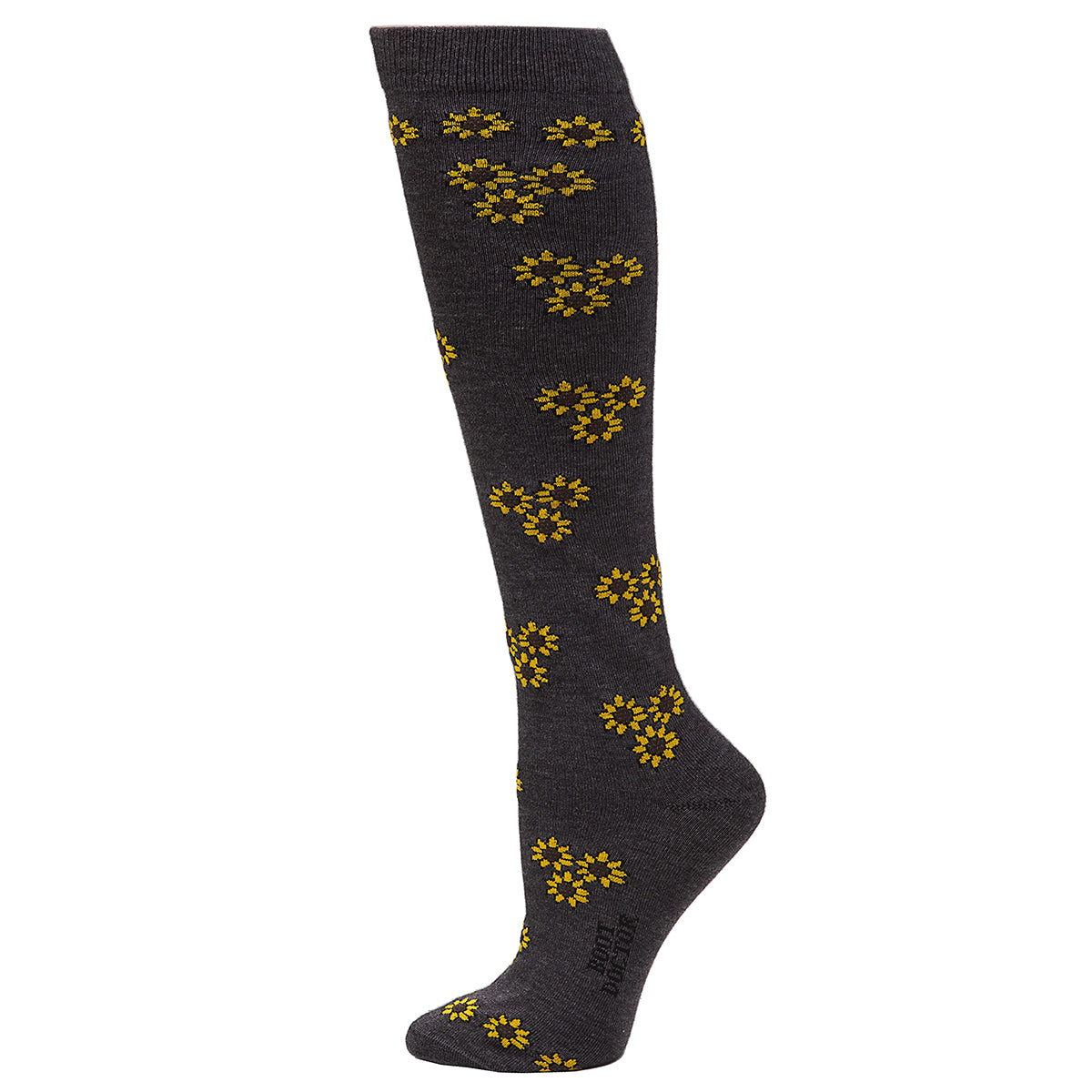 Women's Boot Doctor Gray Over the Calf Sunflower Socks 0418307-M
