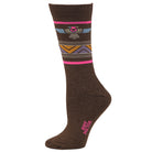 Women's Boot Doctor Brown Crew Thunderbird and Stripe Design Socks 0419002-M