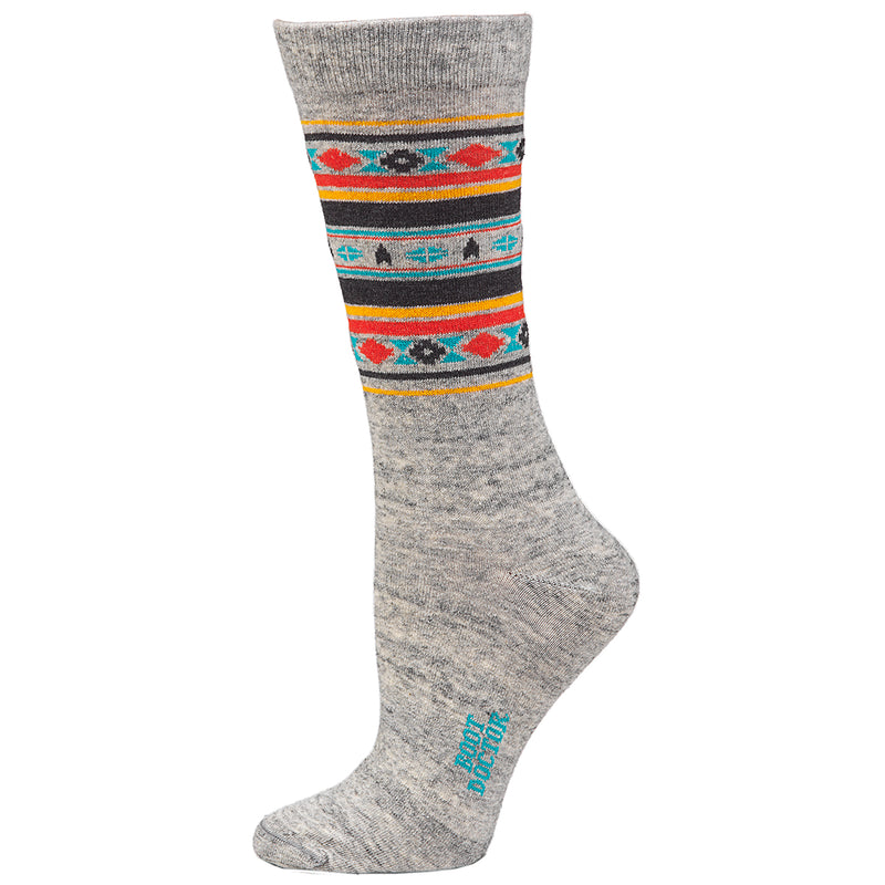 Women's Boot Doctor Gray Crew Southwest Design Socks 0419286-M