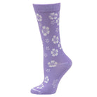 Women's Boot Doctor Crew Purple Flowers and Star Design Socks 0419416-M