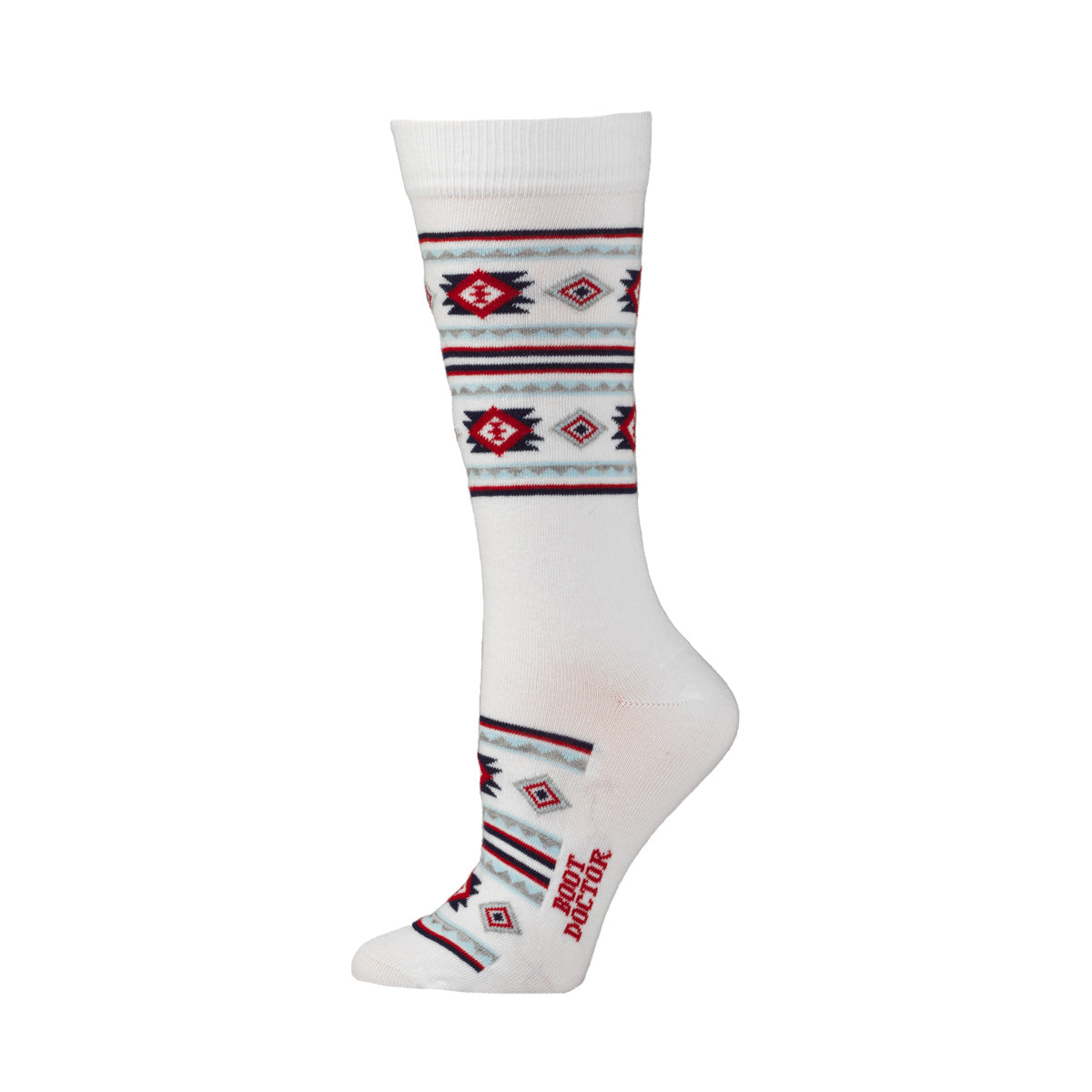 Women's Boot Doctor White Crew Southwest Designed Socks 0419505-M