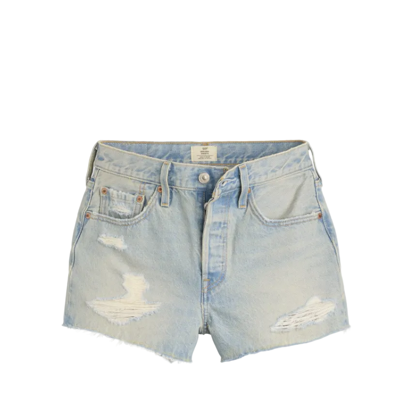 Women's Levi 501 Old Extended Vaca Light Wash Shorts 56327-0553