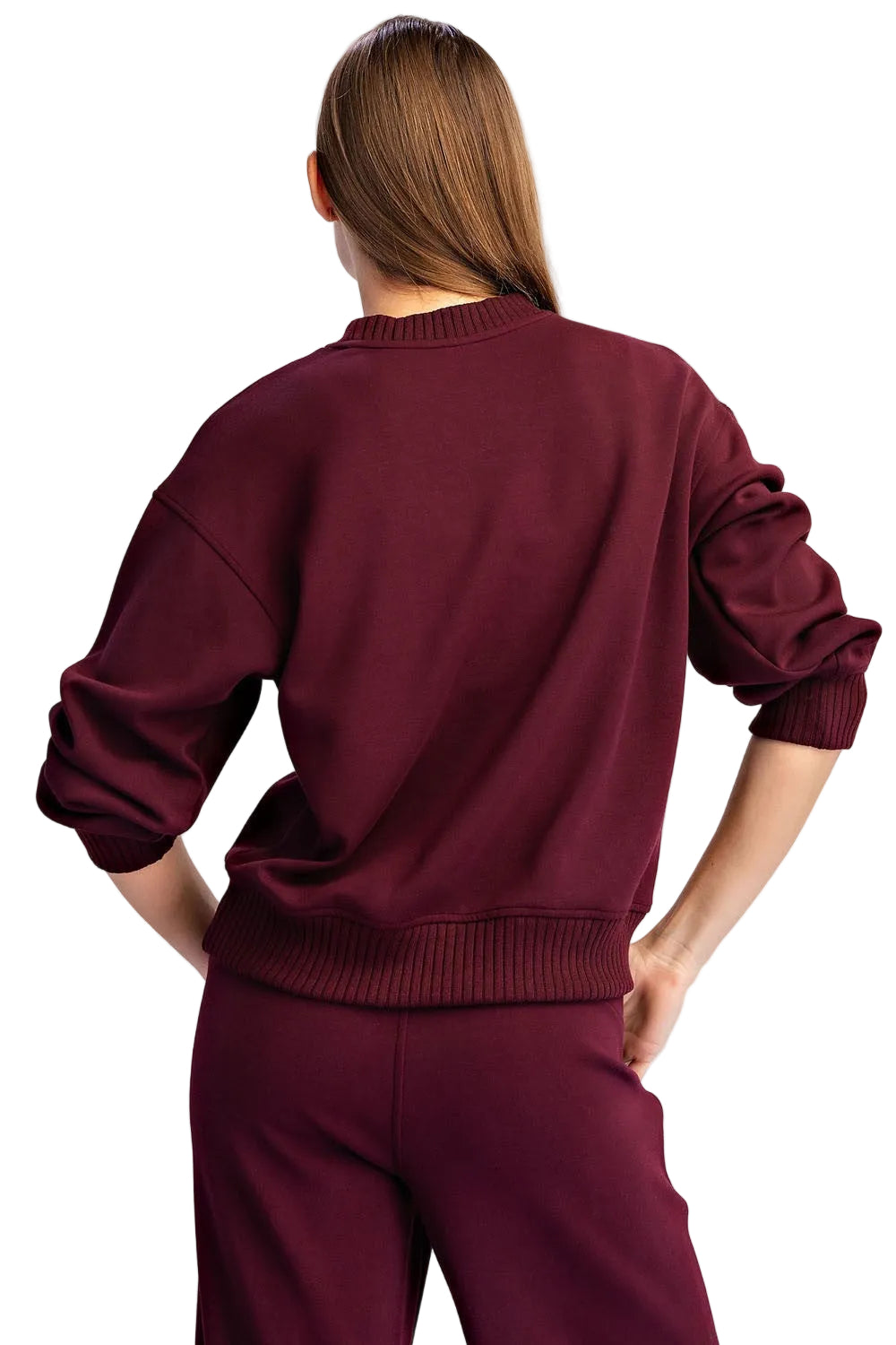 Rae Mode Women's Modal Scuba Luxe Crew Neck Top