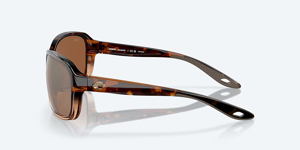 Costa Seadrift Shiny Tortoise Fade with Copper Silver Polarized Lenses 6S9114-0360