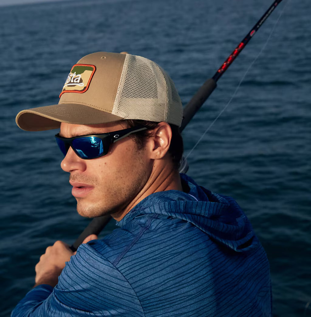 Costa Whitetip Pro Matte Black and Blue Polarized Glasses 06S9115-0838