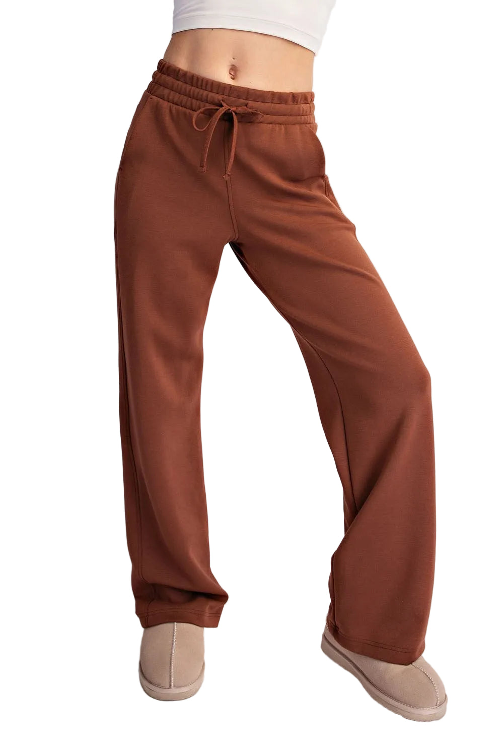 Rae Mode Women's Modal Scuba Cropped Wide Pant