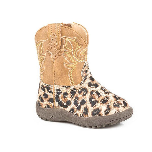 Girl's Roper Glitter Leopard Poppet Boots - Round Toe 