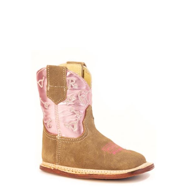 Infant Girl's Cowbabies Tan Suede and Metallic Boots 09-016-7912-8825