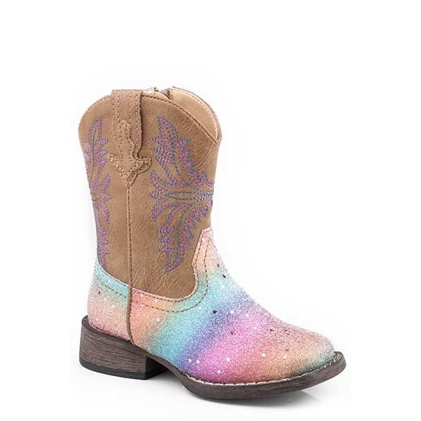 Girl's Toddler Roper Glitter Rainbow Boots 09-017-1903-2141