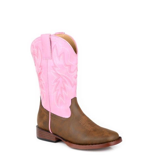 Little Girl's Roper Brown and Pink Faux Leather 09-018-0191-3692