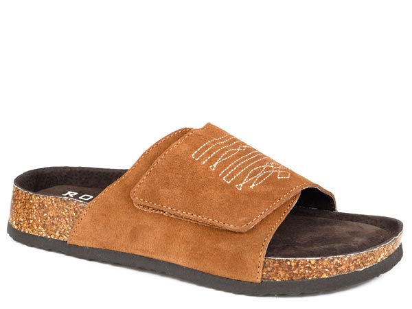 Women's Roper Tan Cow Suede Boot Stitched Sandals 09-021-0607-3738