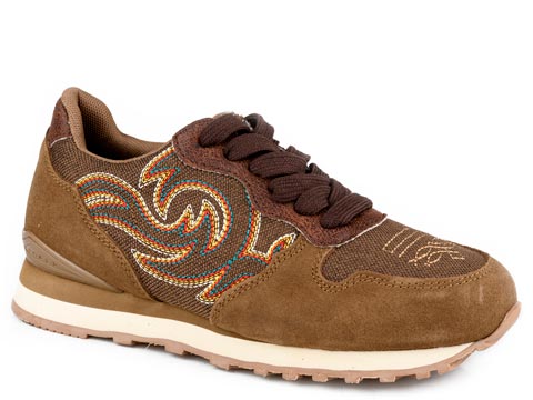 Women's Roper Brown Cow Suede and Western Stitch Casual Shoes 09-021-1797-3794