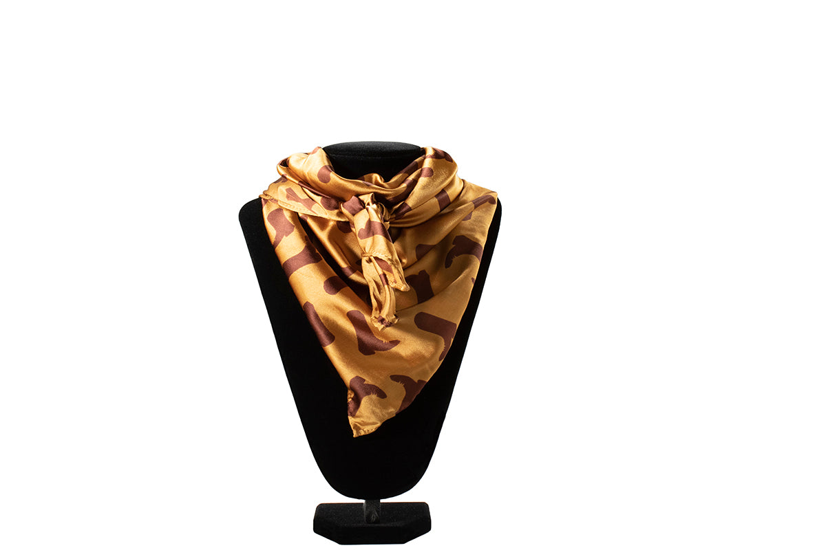 Women's Cowboy Boot Print Brown Wild Rag 0910208