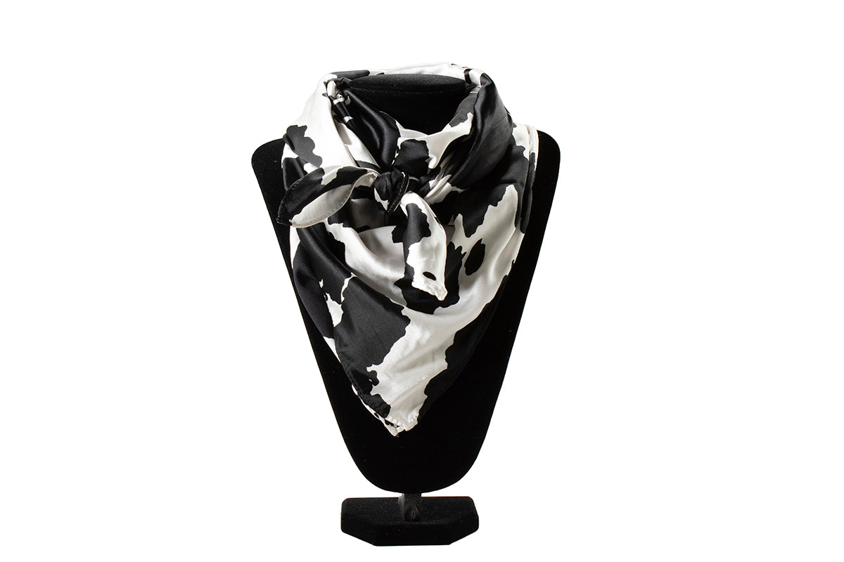 Cow Print Black and White 100% Silk Wild Rag 0910662