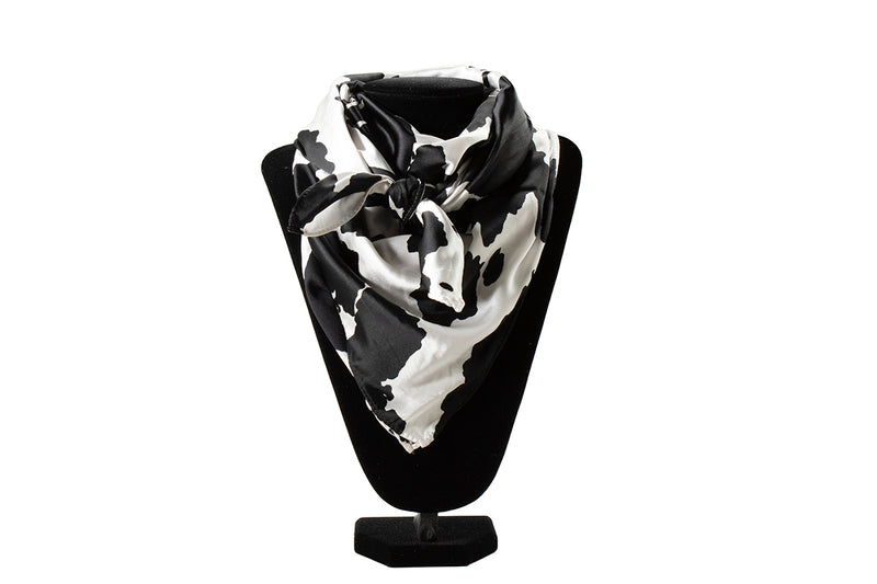 Cow Print Black and White 100% Silk Wild Rag 0910662