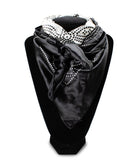 Lace Flower and Vine Print Black and White Wild Rag 0910962