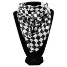 Black and White Checkered Print Wild Rag Scarf