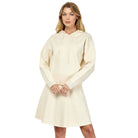 Women's Cream Hooded Long Sleeve Sweater Top