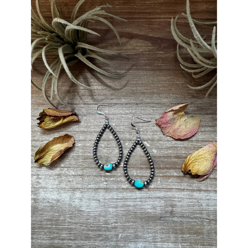 Bijoux Fab Sleeping Beauty Turquoise Teardrop Earrings - Sterling Silver EAR-TEAR-059-SLE