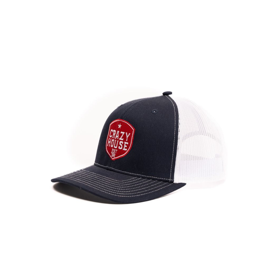 Crazy House Unisex Navy and White Cap with Red Stitching - Crazy House Western Wear