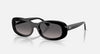Ray-Ban Polished Black Oval Sunglasses with Gradient Gray Polarized Lenses 0RB2221-901-M356