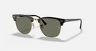 Ray-Ban Polished Black and Green Clubmaster Sunglasses RB3016-901/58