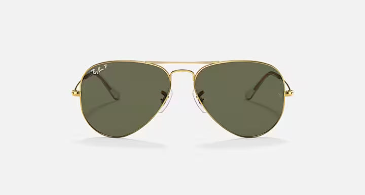 Ray-Ban Gold and Green Aviator Classic Sunglasses RB3025-001/58