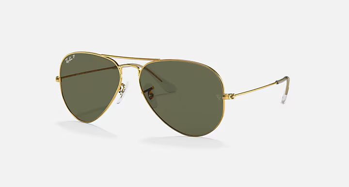 Ray-Ban Gold and Green Aviator Classic Sunglasses RB3025-001/58
