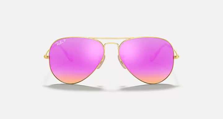 Ray-Ban Pink Aviator Flash Lens Sunglasses RB3025-112/1Q