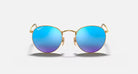 Ray-Ban Blue and Gold Round Flash Lenses 0RB3447-112/4L50