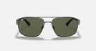 Ray-Ban Polished Gunmetal Frame Sunglasses RB3663-004/58