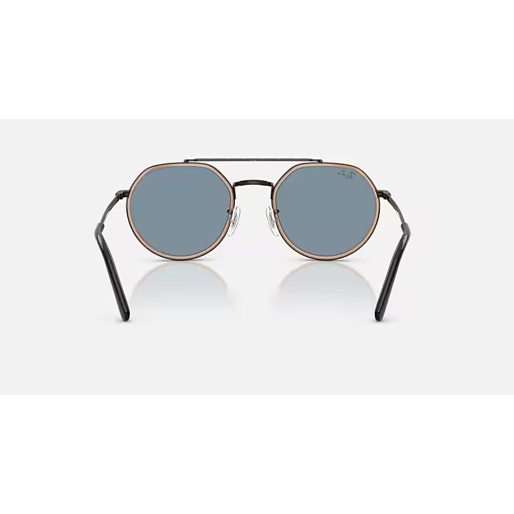 Ray-Ban Circle Polished Black Frame Sunglasses with Blue Lenses 0RB3765-9279R553